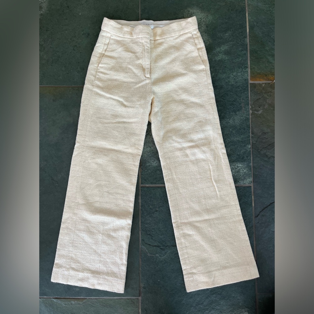 Sandro Cream Straight Leg Pants